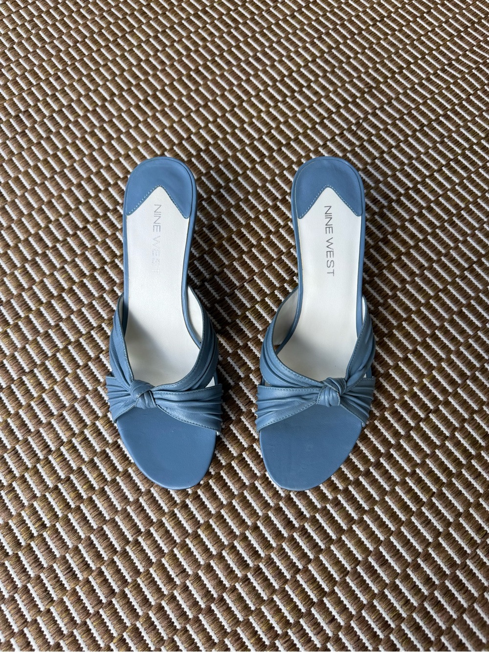 Nine West Dusty Blue Knot Slip-On Heeled Mules - Picture 2 of 5